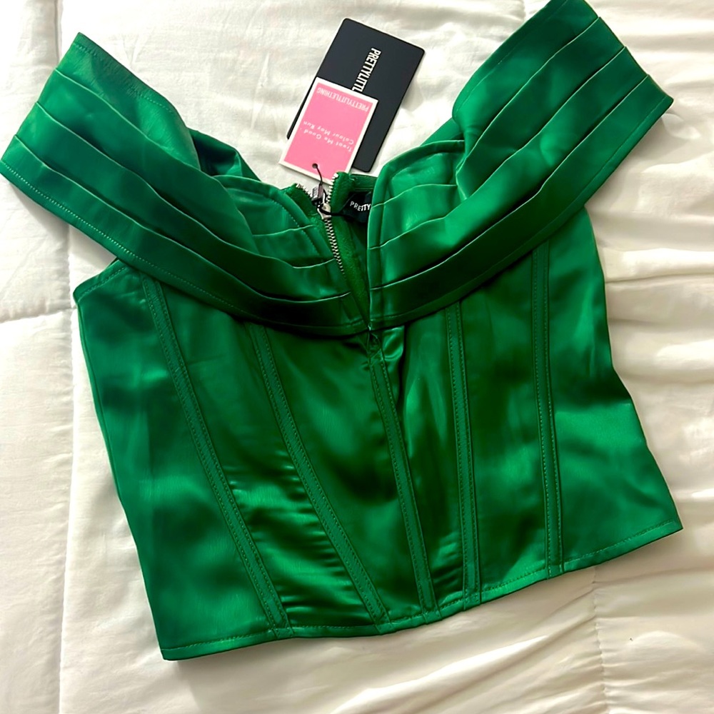 PLL satin cropped top